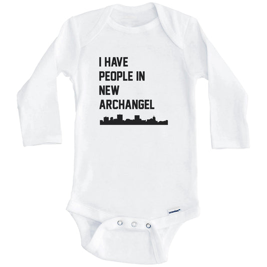 I Have People In New Archangel Alaska Skyline Baby Bodysuit (Long Sleeves)