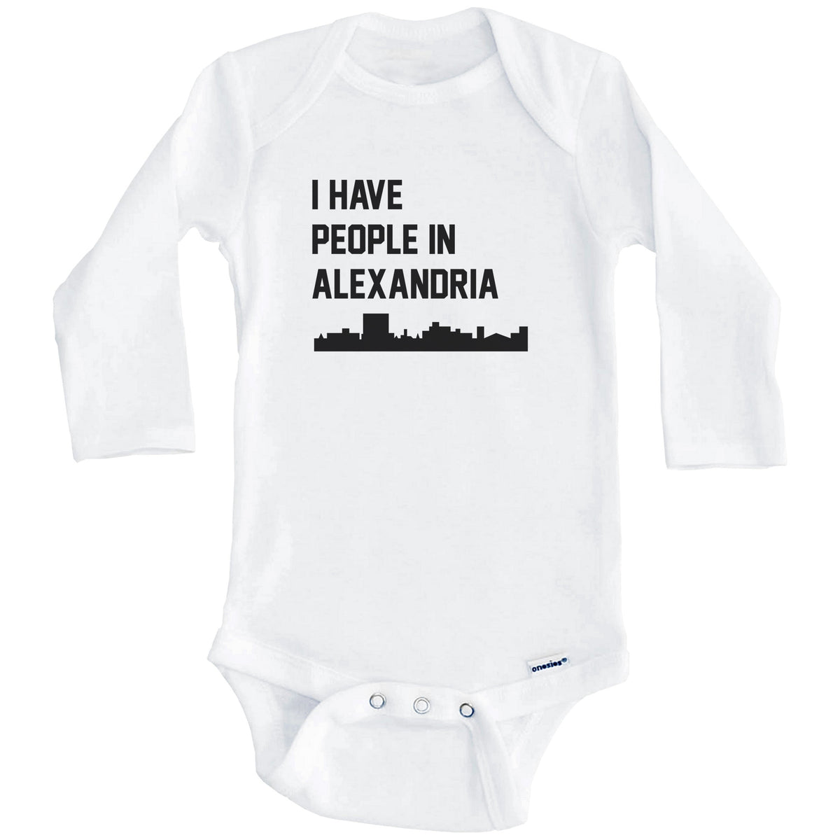 I Have People In Alexandria Louisiana Skyline Baby Bodysuit (Long Sleeves)