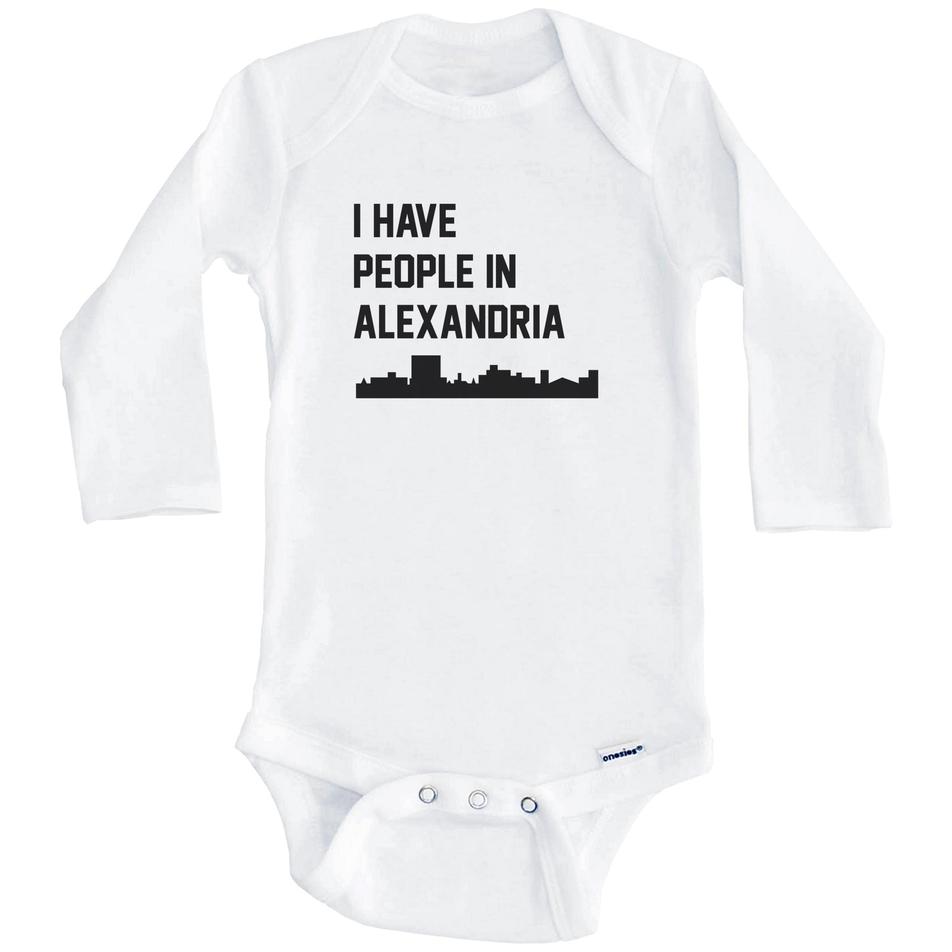 I Have People In Alexandria Louisiana Skyline Baby Bodysuit (Long Sleeves)
