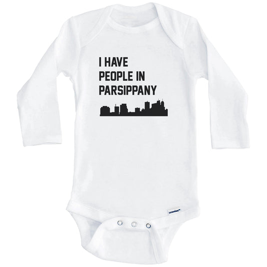 I Have People In Parsippany New Jersey Skyline Baby Bodysuit (Long Sleeves)