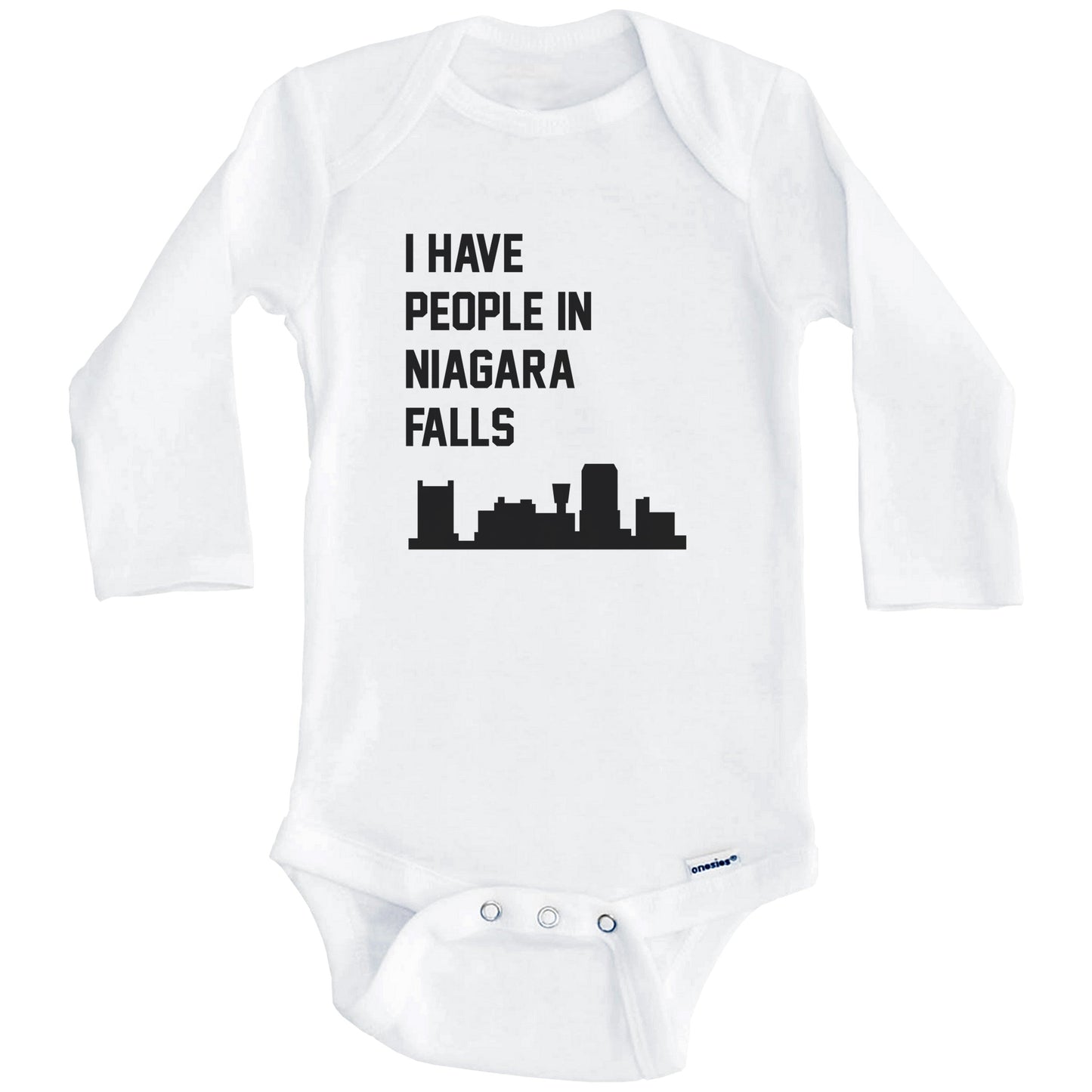 I Have People In Niagara Falls New York Skyline Baby Bodysuit (Long Sleeves)