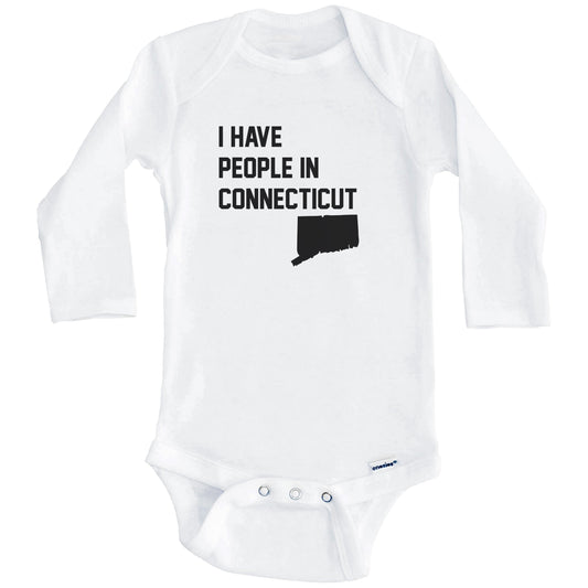 I Have People In Connecticut Baby Bodysuit (Long Sleeves)