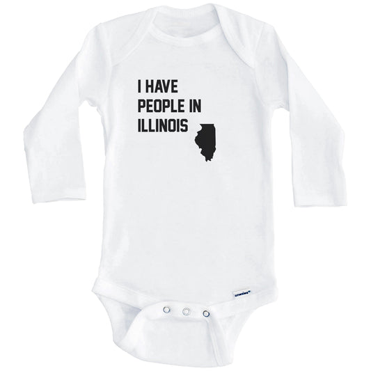 I Have People In Illinois Baby Bodysuit (Long Sleeves)