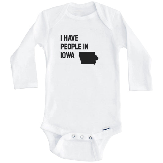 I Have People In Iowa Baby Bodysuit (Long Sleeves)
