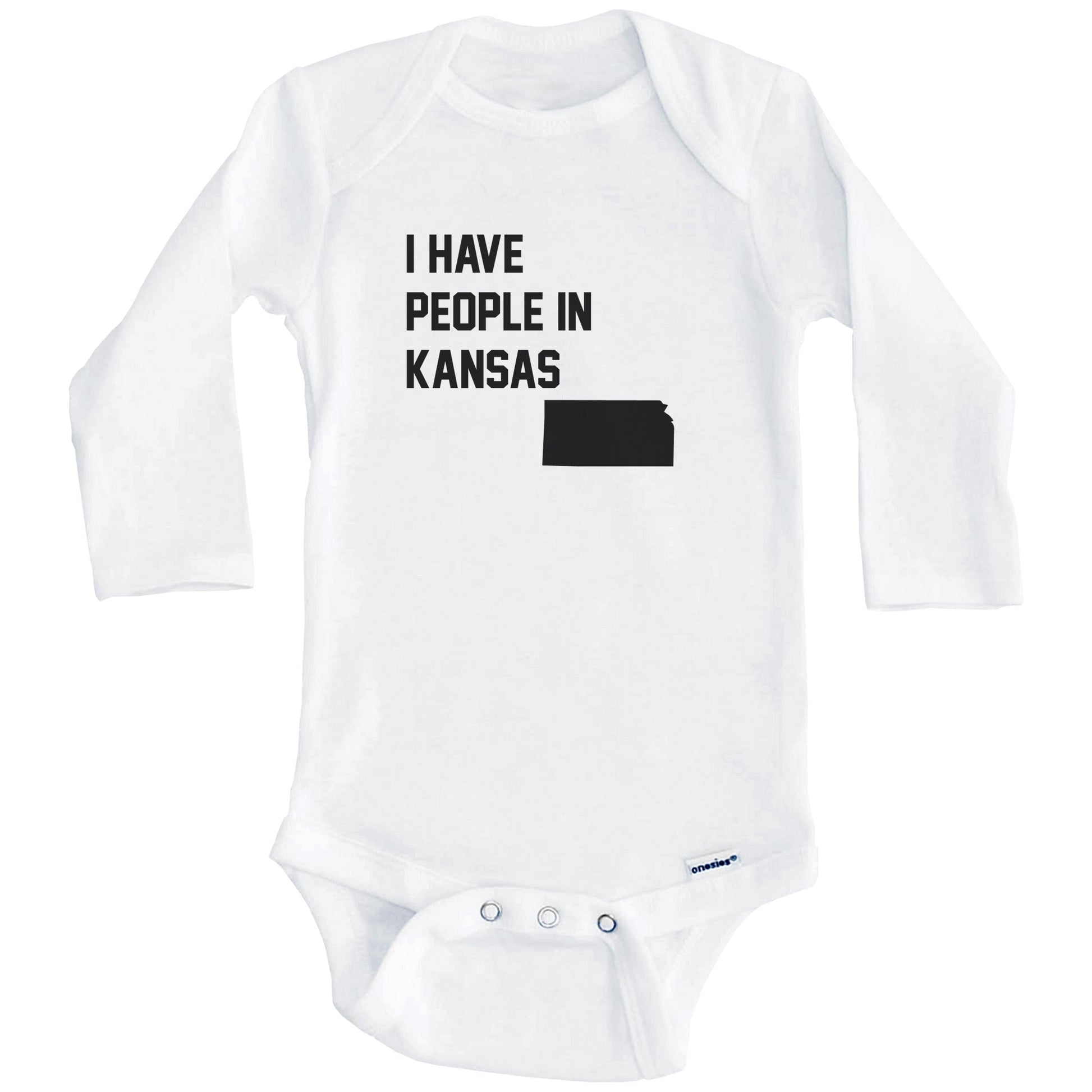 I Have People In Kansas Baby Bodysuit (Long Sleeves)