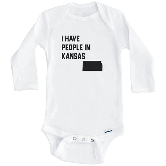 I Have People In Kansas Baby Bodysuit (Long Sleeves)