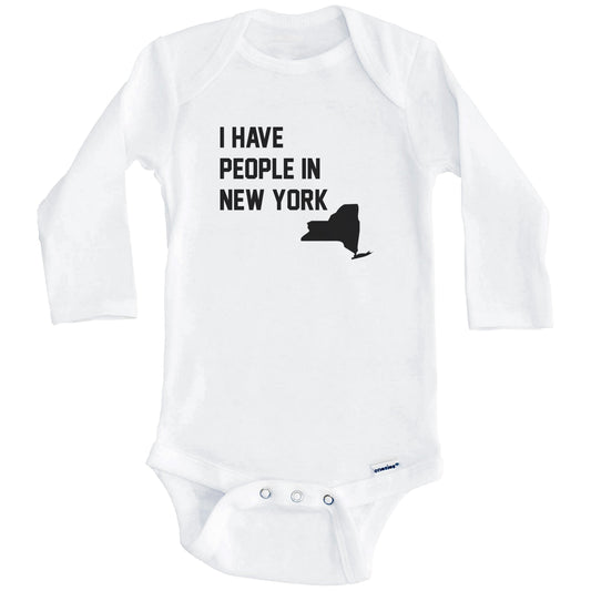 I Have People In New York Baby Bodysuit (Long Sleeves)