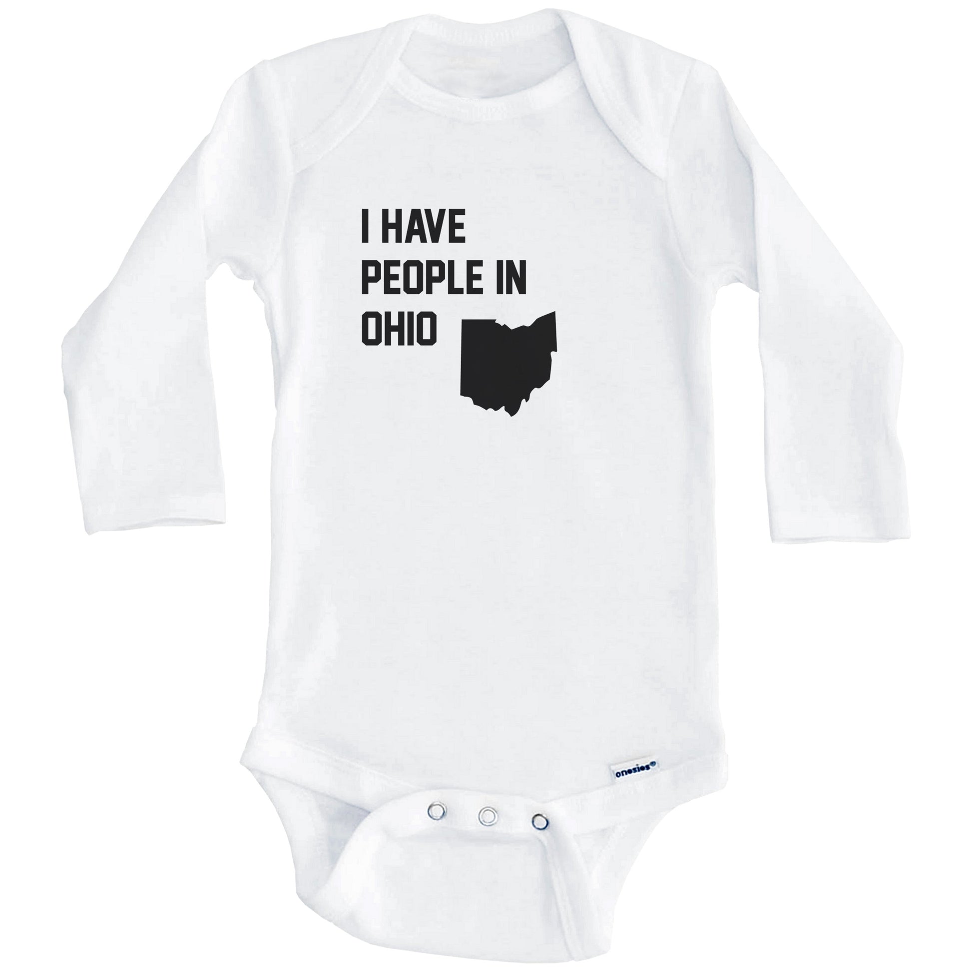 I Have People In Ohio Baby Bodysuit (Long Sleeves)