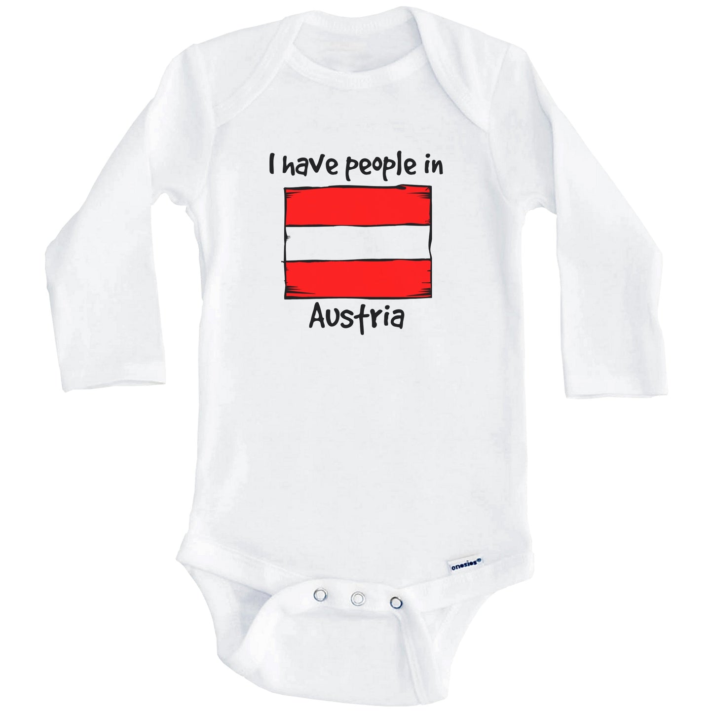 I Have People In Austria Austrian Flag Baby Bodysuit (Long Sleeves)