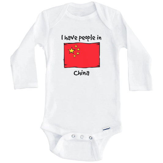 I Have People In China Chinese Flag Baby Bodysuit (Long Sleeves)
