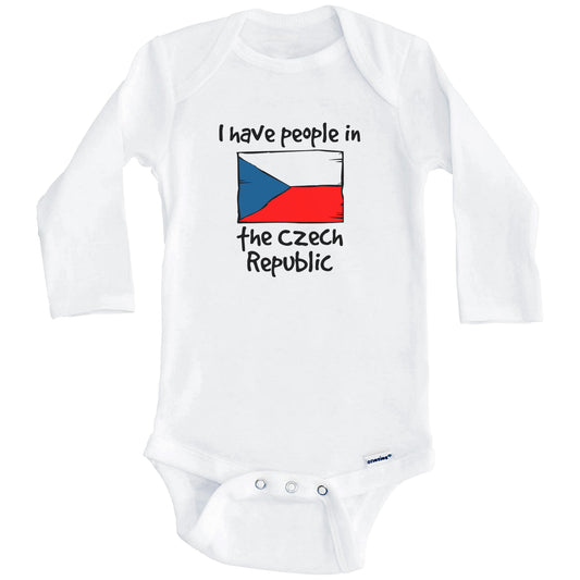 I Have People In the Czech Republic Czech Flag Baby Bodysuit (Long Sleeves)