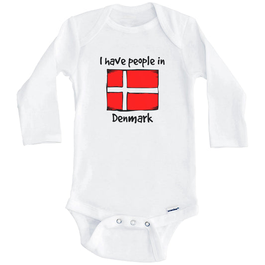 I Have People In Denmark Danish Flag Baby Bodysuit (Long Sleeves)