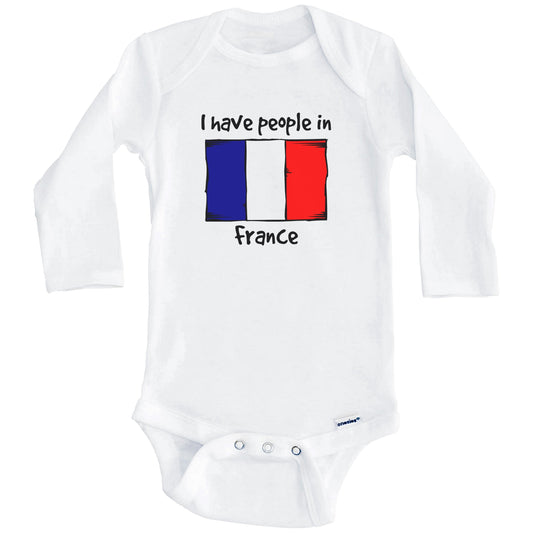 I Have People In France French Flag Baby Bodysuit (Long Sleeves)