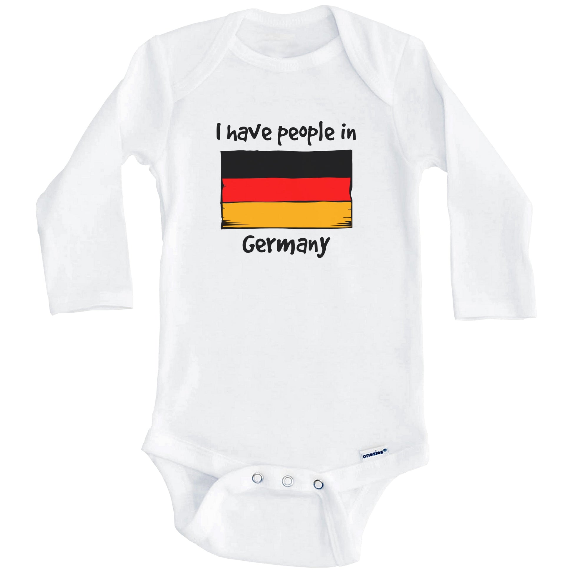 I Have People In Germany German Flag Baby Bodysuit (Long Sleeves)