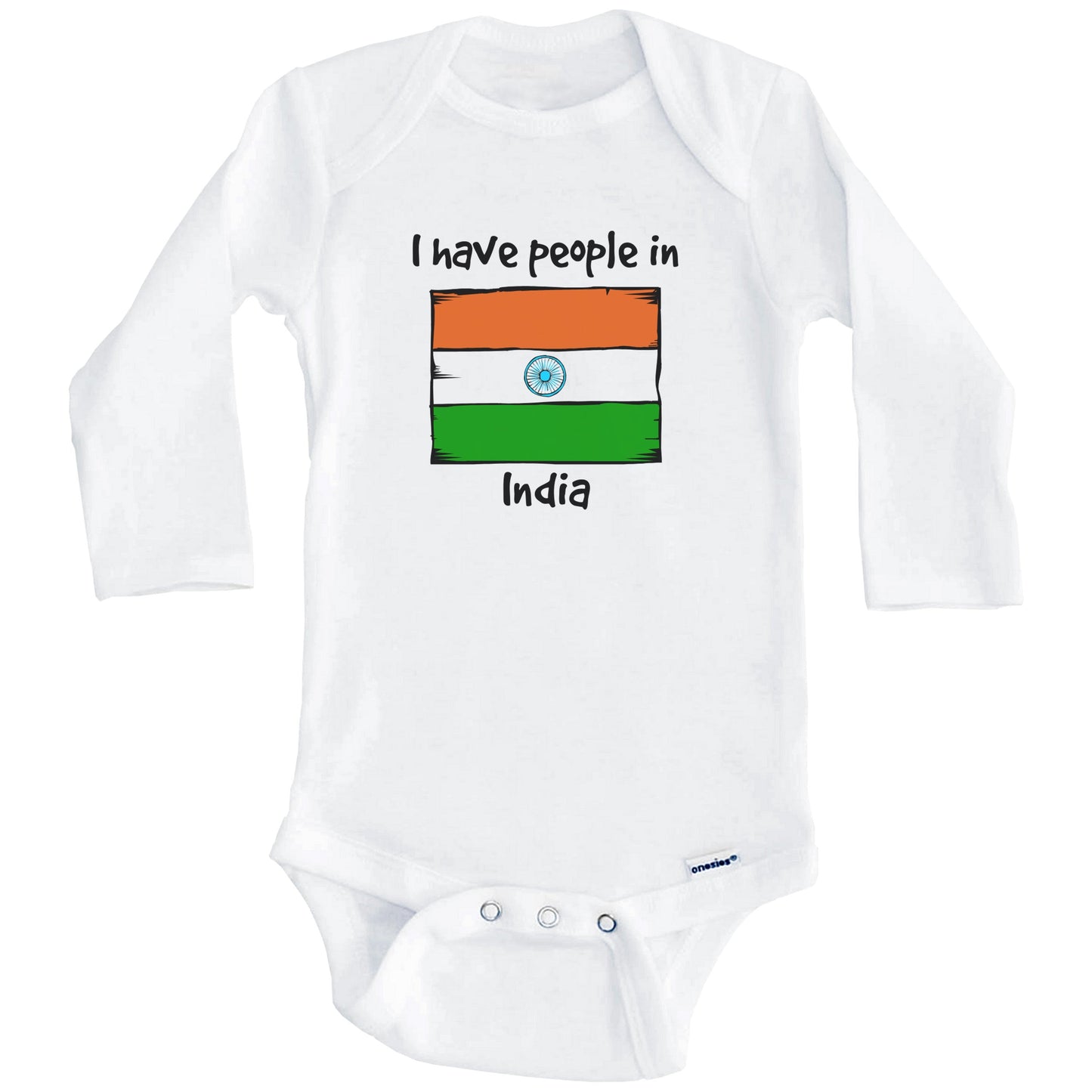 I Have People In India Indian Flag Baby Bodysuit (Long Sleeves)