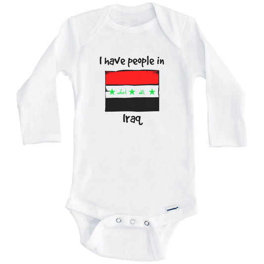 I Have People In Iraq Iraqi Flag Baby Bodysuit (Long Sleeves)