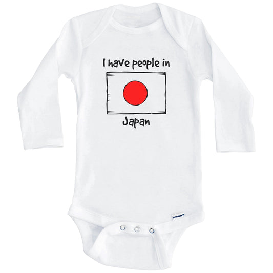 I Have People In Japan Japanese Flag Baby Bodysuit (Long Sleeves)