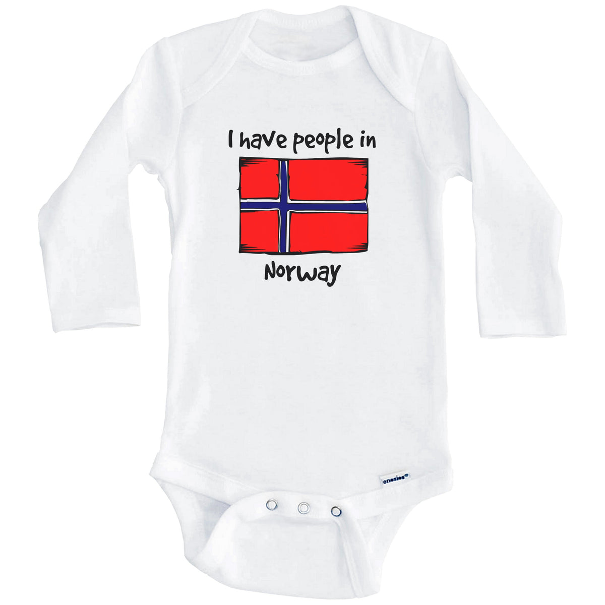I Have People In Norway Norwegian Flag Baby Bodysuit (Long Sleeves)