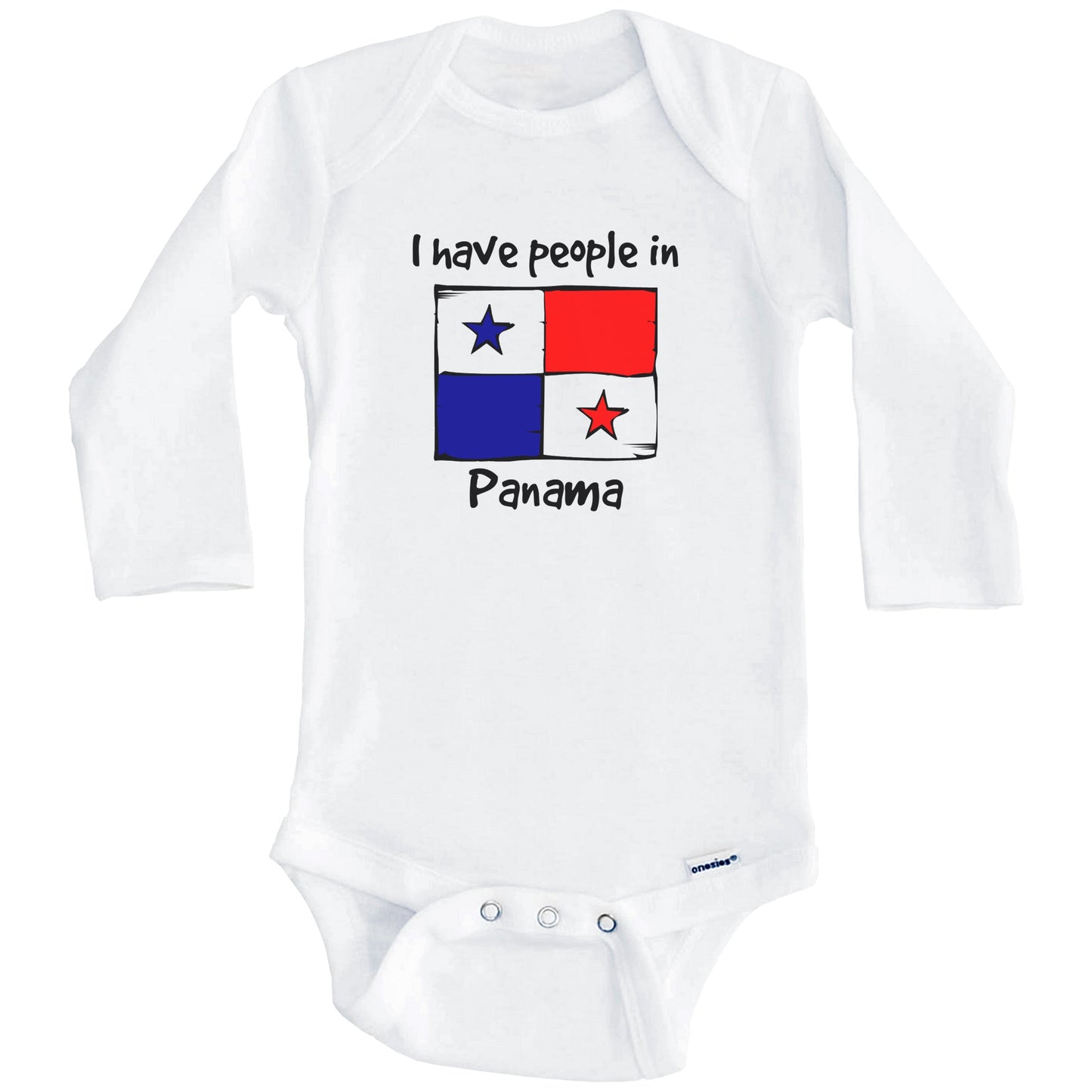 I Have People In Panama Panamanian Flag Baby Bodysuit (Long Sleeves)