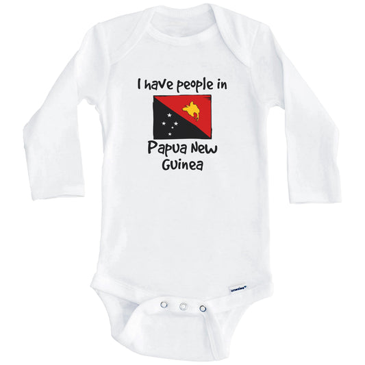 I Have People In Papua New Guinea Papuan Flag Baby Bodysuit (Long Sleeves)