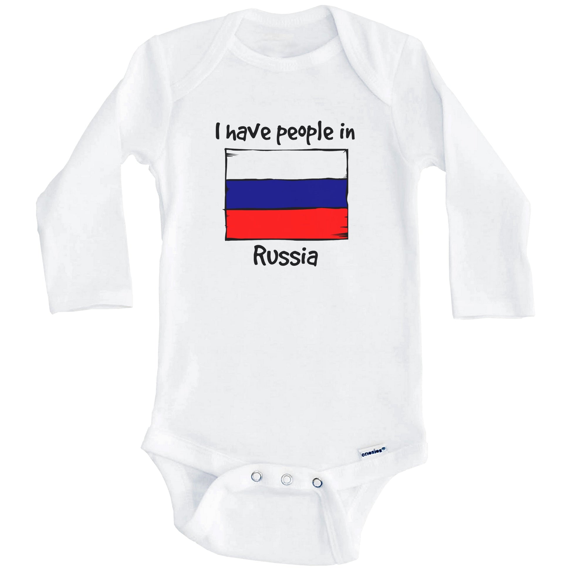 I Have People In Russia Russian Flag Baby Bodysuit (Long Sleeves)