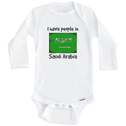 I Have People In Saudi Arabia Saudi Flag Baby Bodysuit (Long Sleeves)