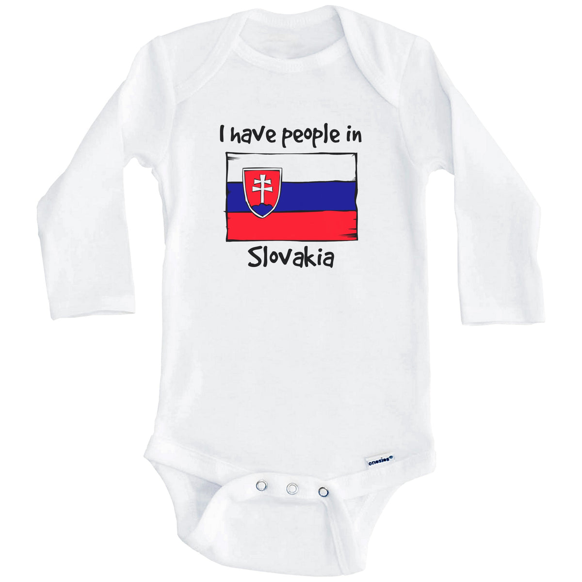 I Have People In Slovakia Slovakian Flag Baby Bodysuit (Long Sleeves)