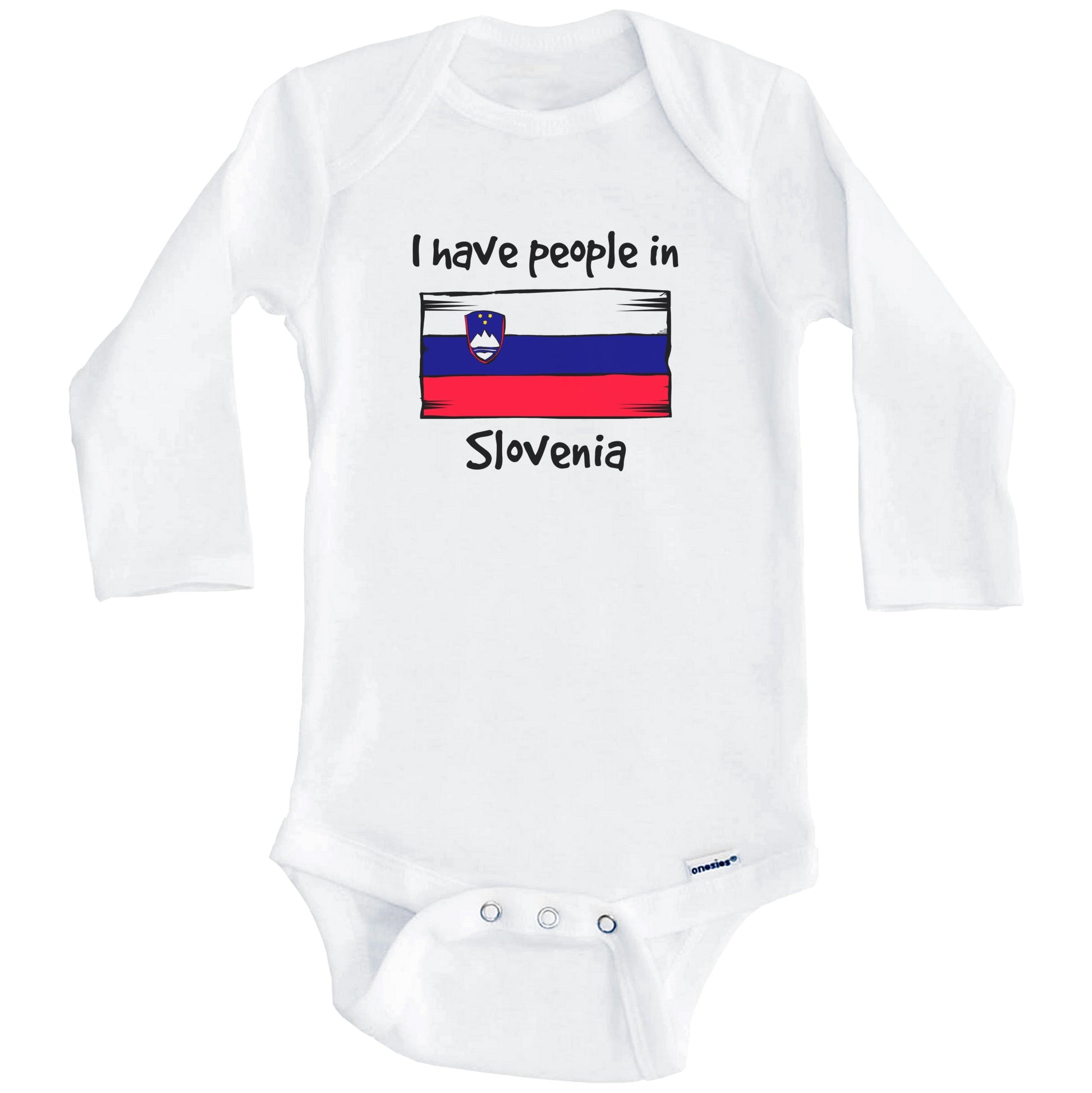 I Have People In Slovenia Slovenian Flag Baby Bodysuit (Long Sleeves)