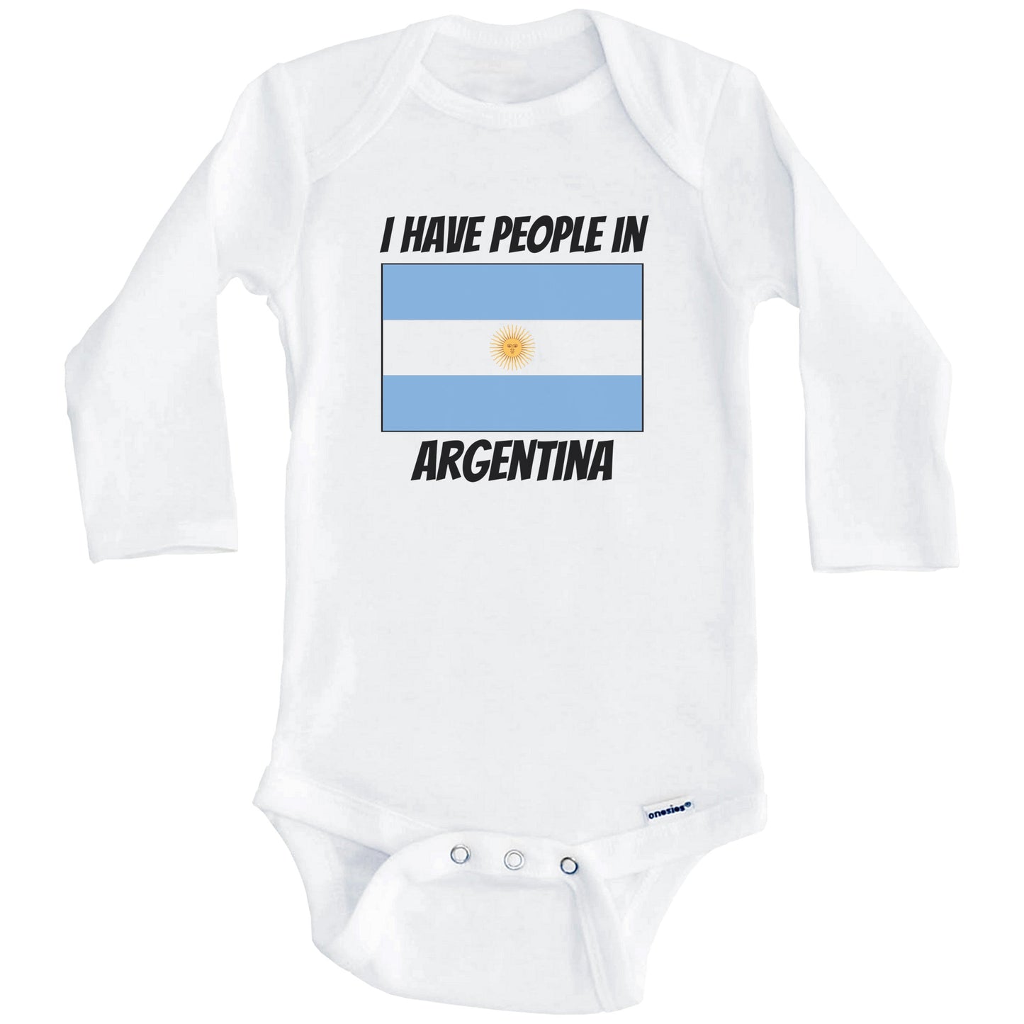 Argentinian Flag I Have People In Argentina Baby Bodysuit (Long Sleeves)