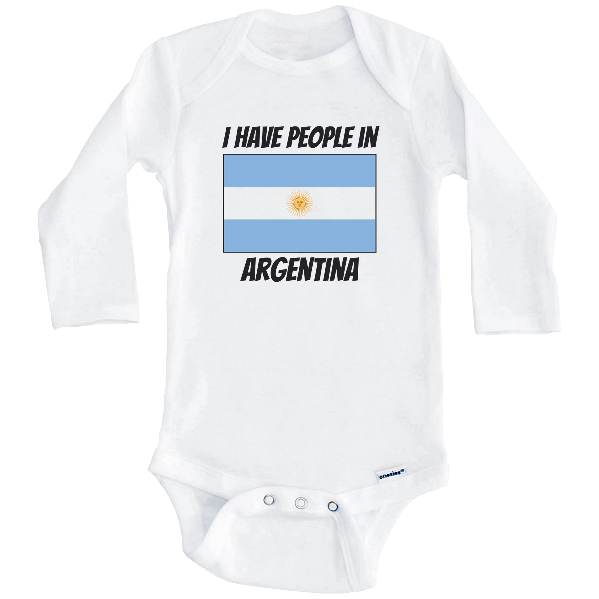 Argentinian Flag I Have People In Argentina Baby Bodysuit (Long Sleeves)