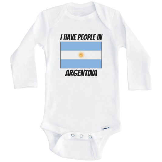 Argentinian Flag I Have People In Argentina Baby Bodysuit (Long Sleeves)