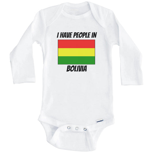 Bolivian Flag I Have People In Bolivia Baby Bodysuit (Long Sleeves)
