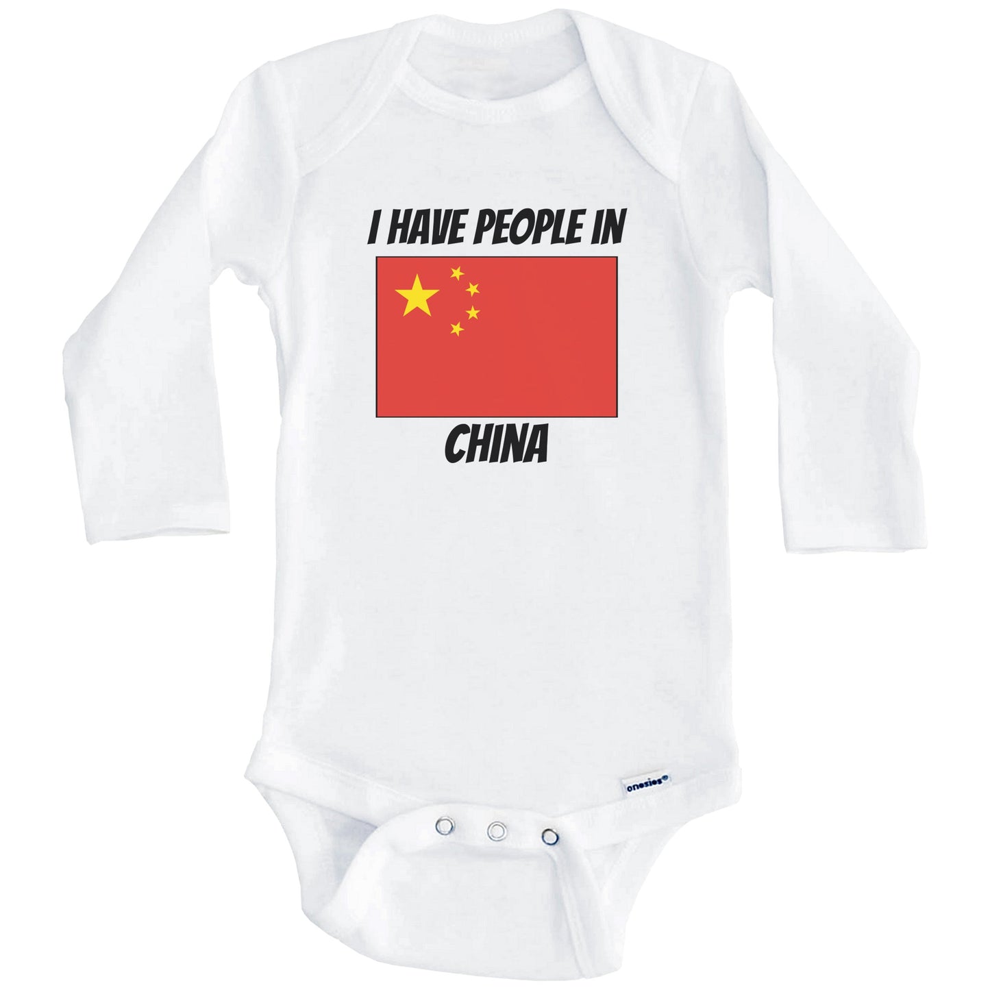 Chinese Flag I Have People In China Baby Bodysuit (Long Sleeves)