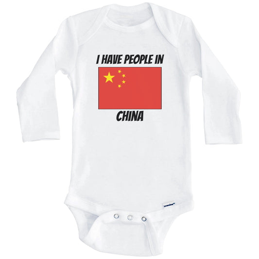 Chinese Flag I Have People In China Baby Bodysuit (Long Sleeves)