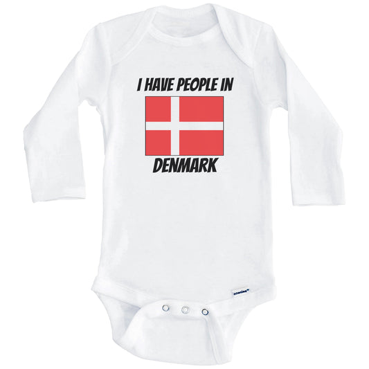 Danish Flag I Have People In Denmark Baby Bodysuit (Long Sleeves)