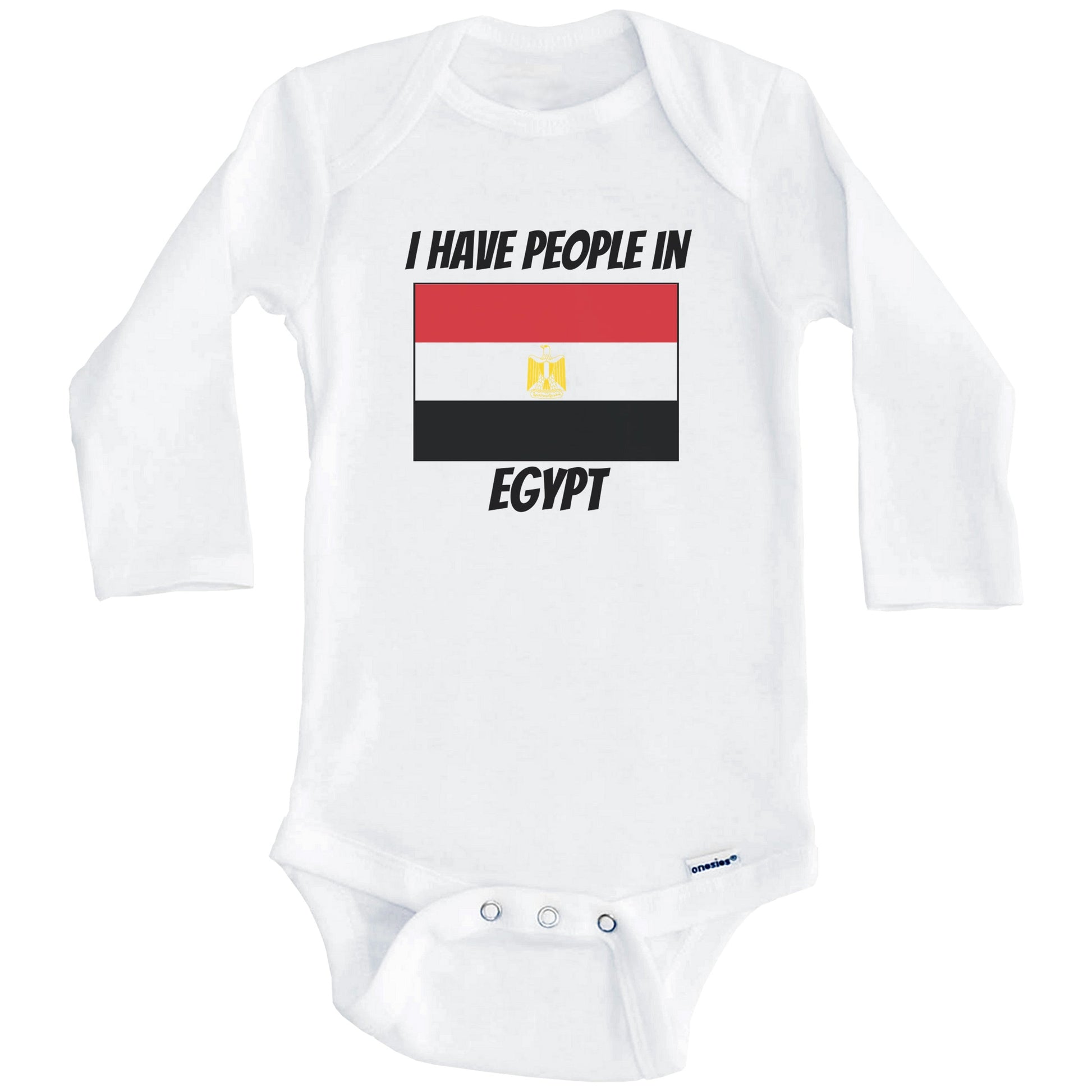 Egyptian Flag I Have People In Egypt Baby Bodysuit (Long Sleeves)