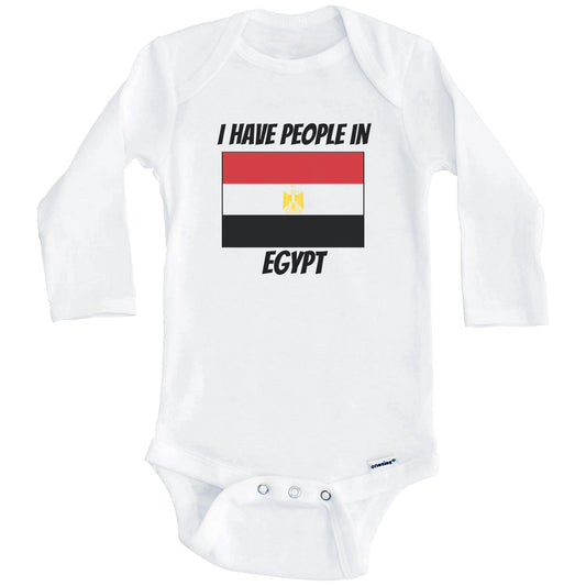 Egyptian Flag I Have People In Egypt Baby Bodysuit (Long Sleeves)