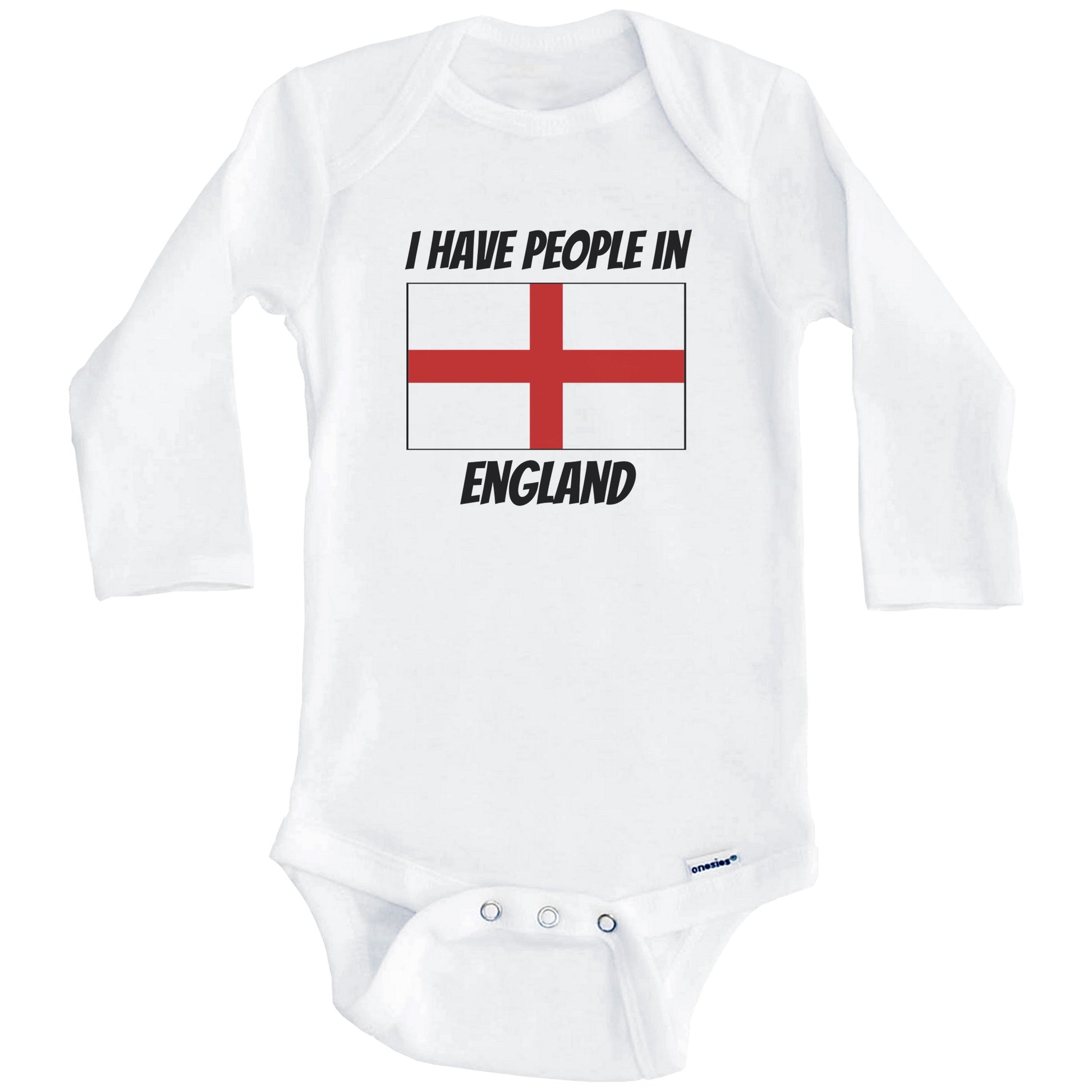English Flag I Have People In England Baby Bodysuit (Long Sleeves)