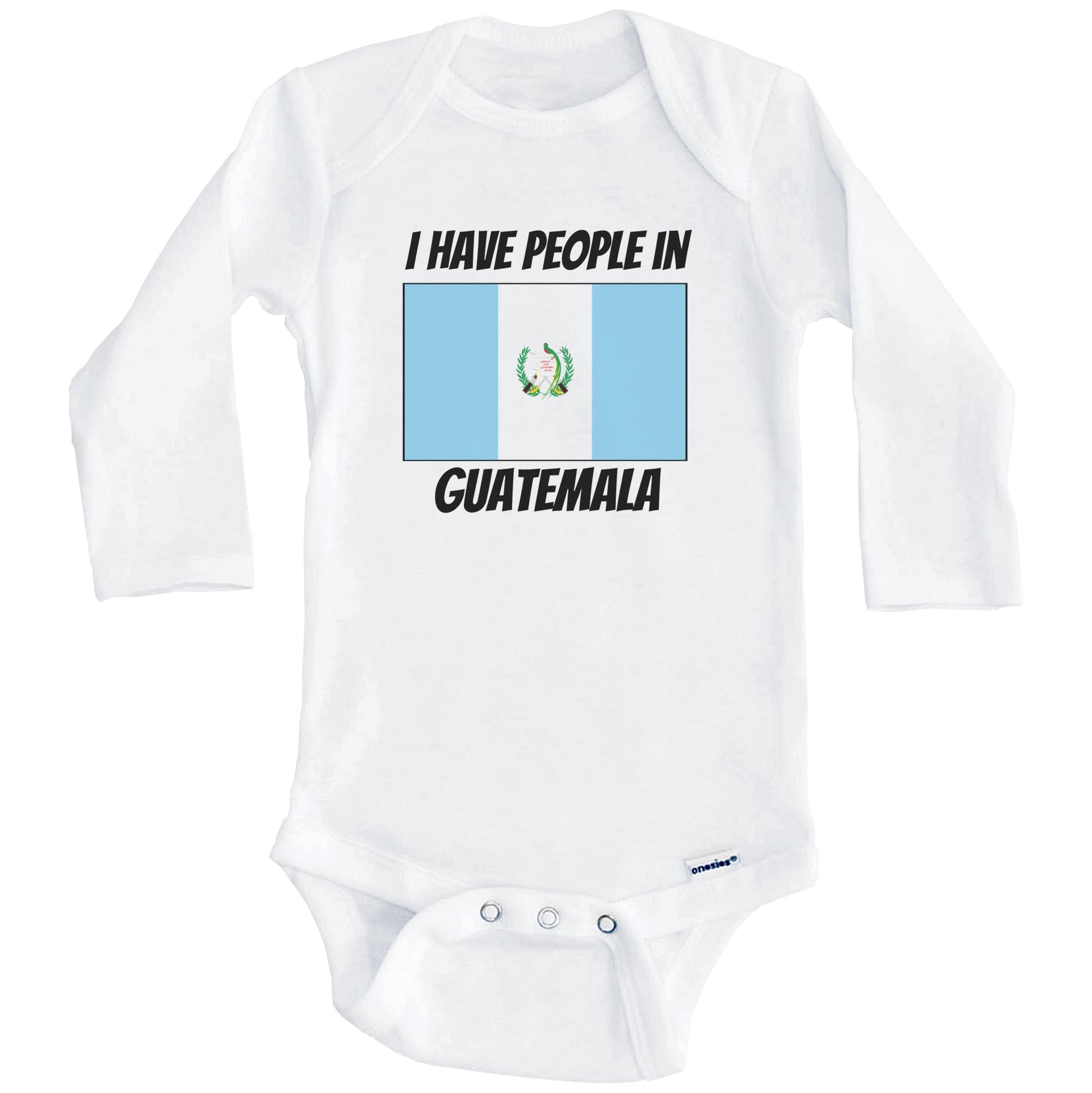 Guatemalan Flag I Have People In Guatemala Baby Bodysuit (Long Sleeves)