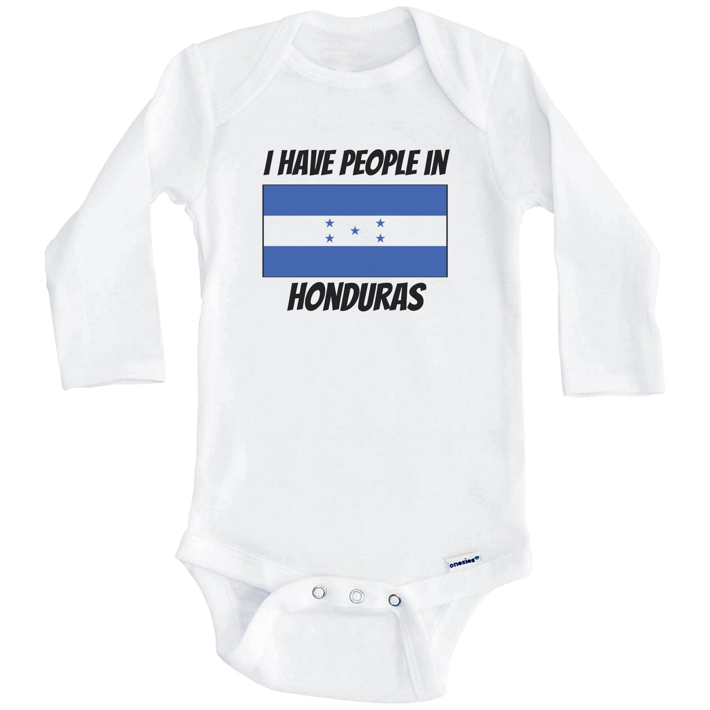 Honduran Flag I Have People In Honduras Baby Bodysuit (Long Sleeves)