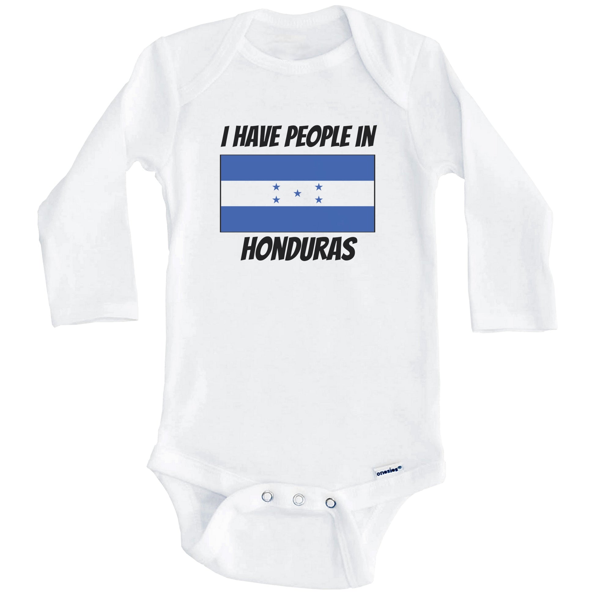 Honduran Flag I Have People In Honduras Baby Bodysuit (Long Sleeves)