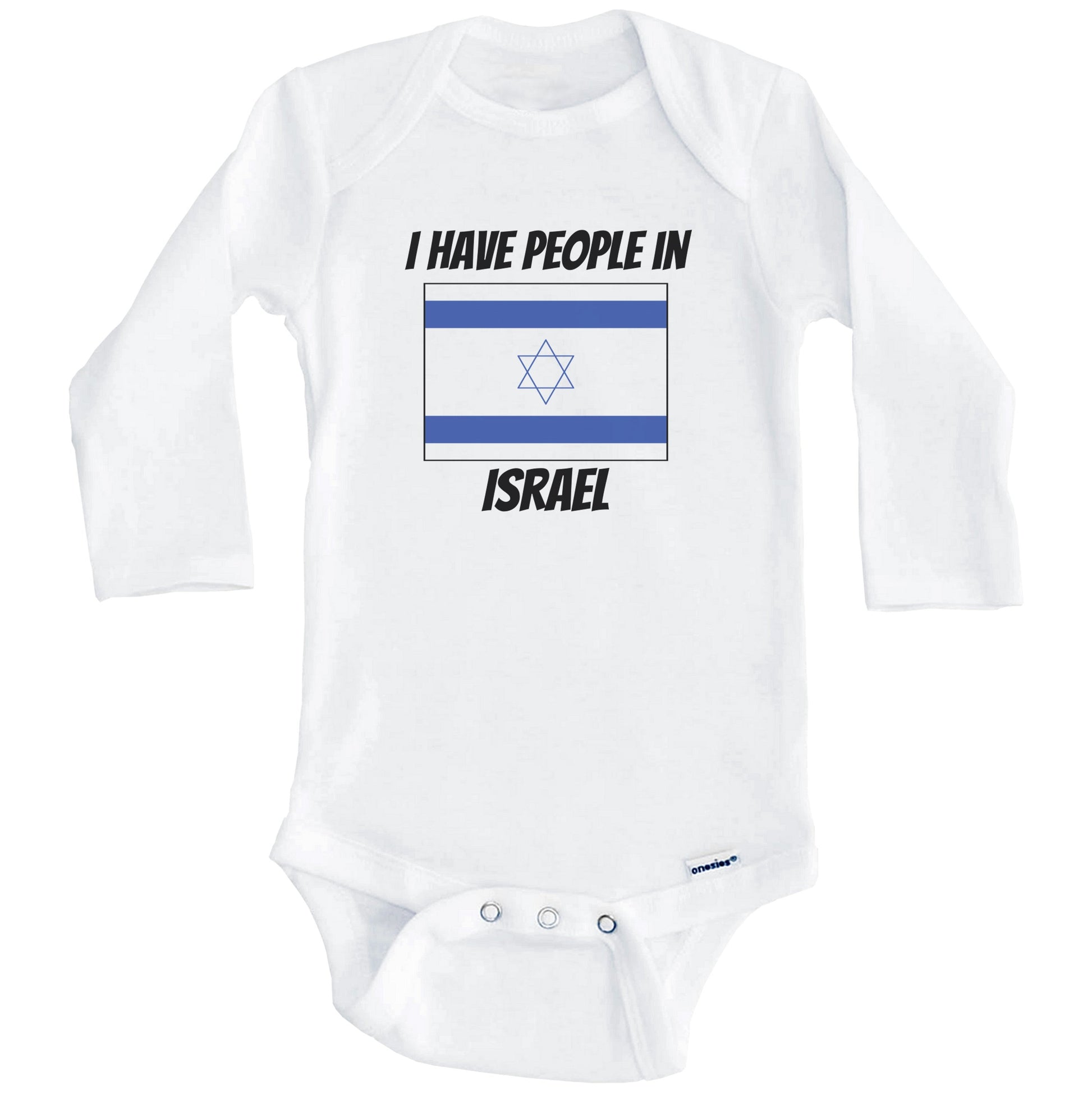 Israeli Flag I Have People In Israel Baby Bodysuit (Long Sleeves)