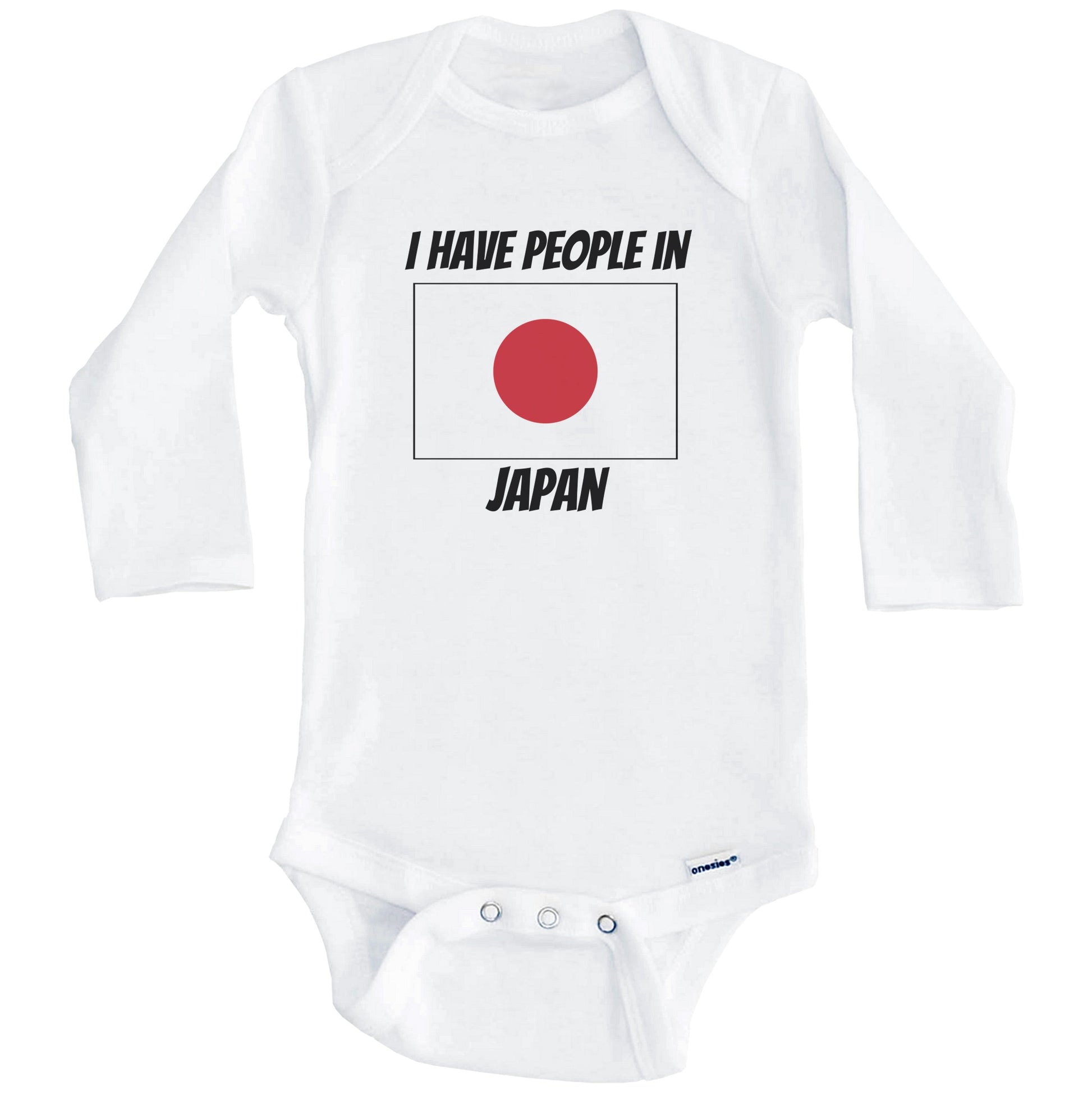 Japanese Flag I Have People In Japan Baby Bodysuit (Long Sleeves)