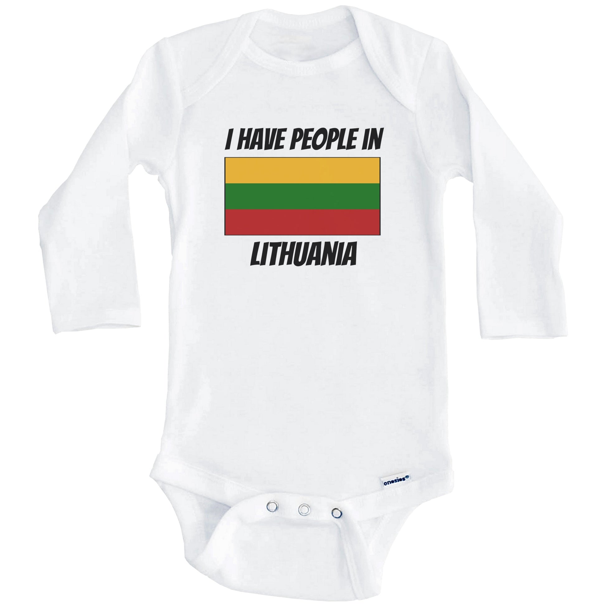 Lithuanian Flag I Have People In Lithuania Baby Bodysuit (Long Sleeves)