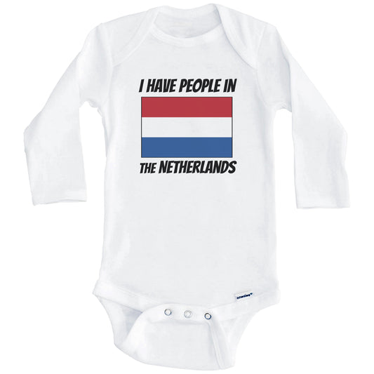 Dutch Flag I Have People In the Netherlands Baby Bodysuit (Long Sleeves)