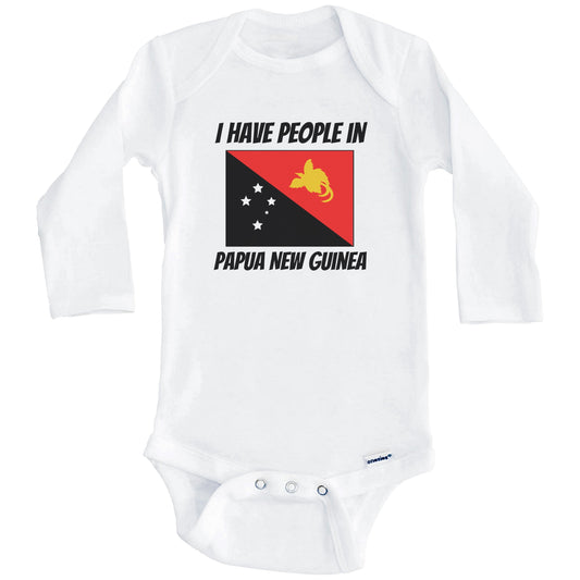 Papuan Flag I Have People In Papua New Guinea Baby Bodysuit (Long Sleeves)