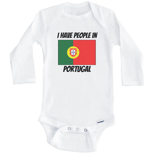 Portuguese Flag I Have People In Portugal Baby Bodysuit (Long Sleeves)