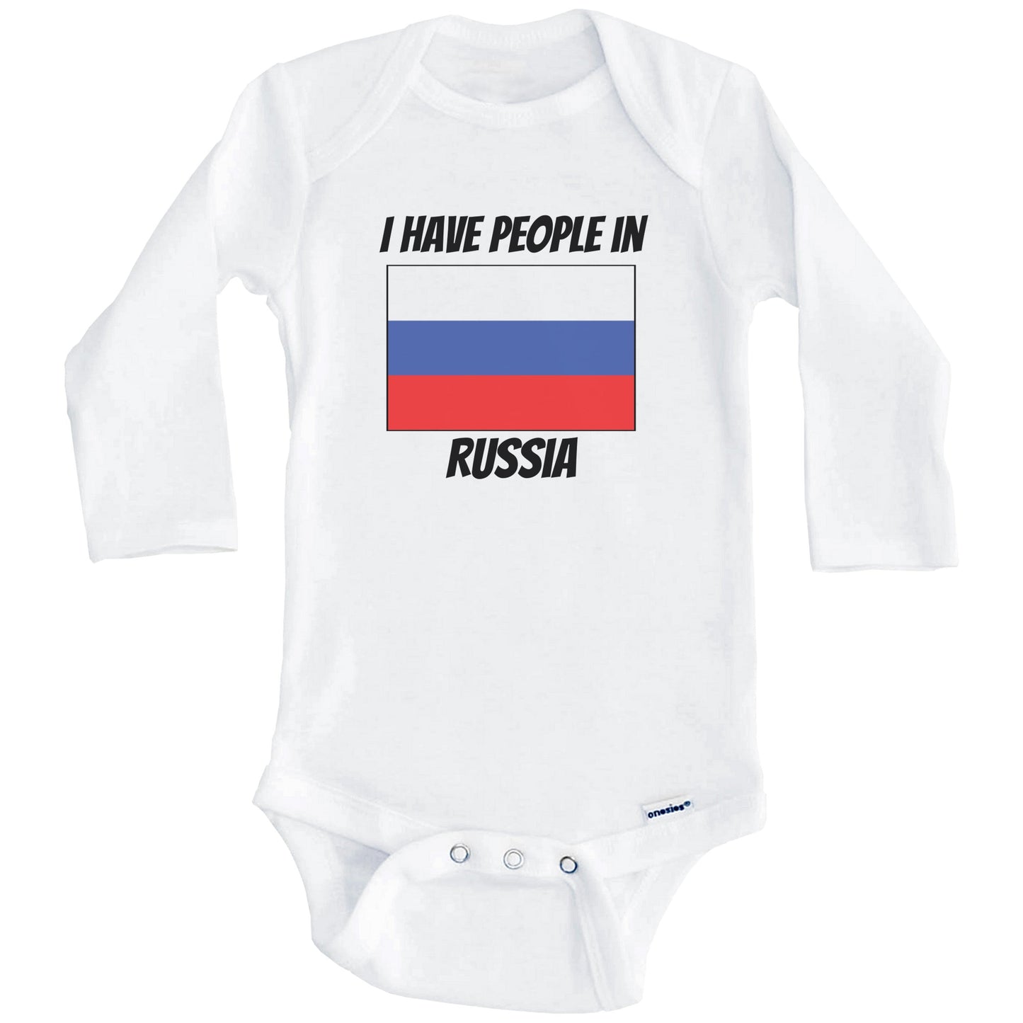 Russian Flag I Have People In Russia Baby Bodysuit (Long Sleeves)