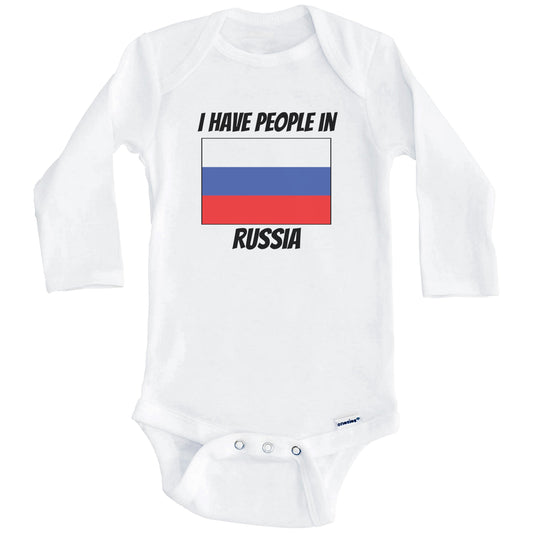 Russian Flag I Have People In Russia Baby Bodysuit (Long Sleeves)
