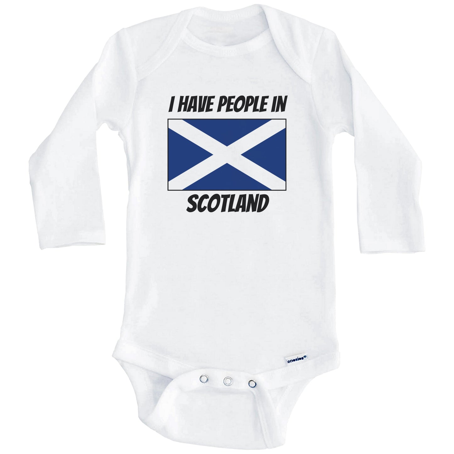 Scottish Flag I Have People In Scotland Baby Bodysuit (Long Sleeves)